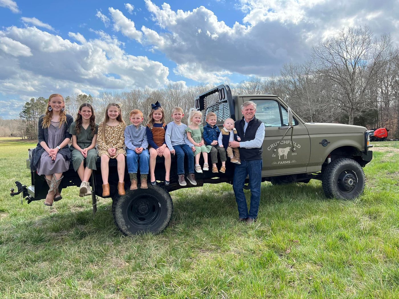 The Crutchfield grandchildren on the farm